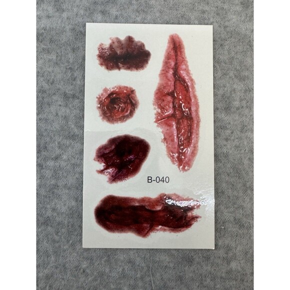 10 Sheet Halloween Temporary Tattoo Stickers Fake Blood Wound Scar Costume Props - Picture 7 of 12